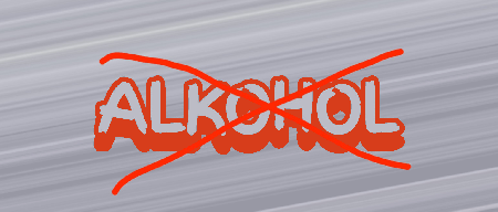 Przekreślony napis alkohol